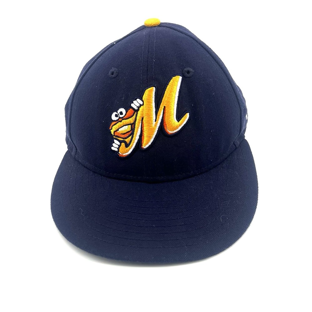 Montgomery Biscuits New Era 59FIFTY Fitted Hat Navy Blue Yellow MiLB 7 1/8